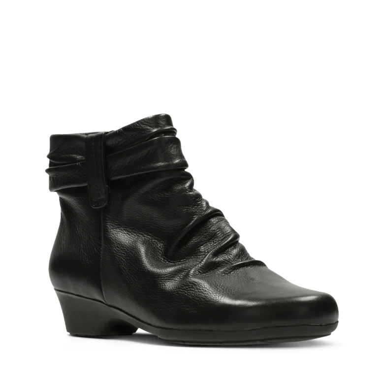 Clarks Schwarze Ledermatrone Ella
