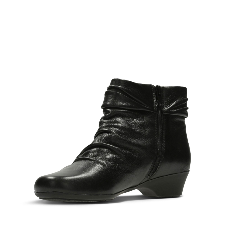 Clarks Schwarze Ledermatrone Ella