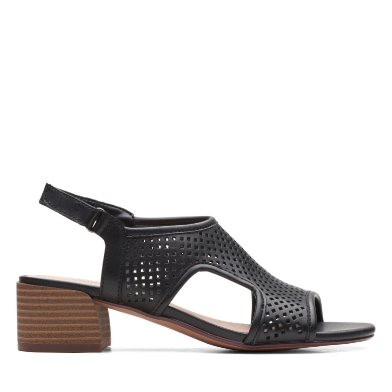 Schwarzes Leder Clarks Caroleigh Star