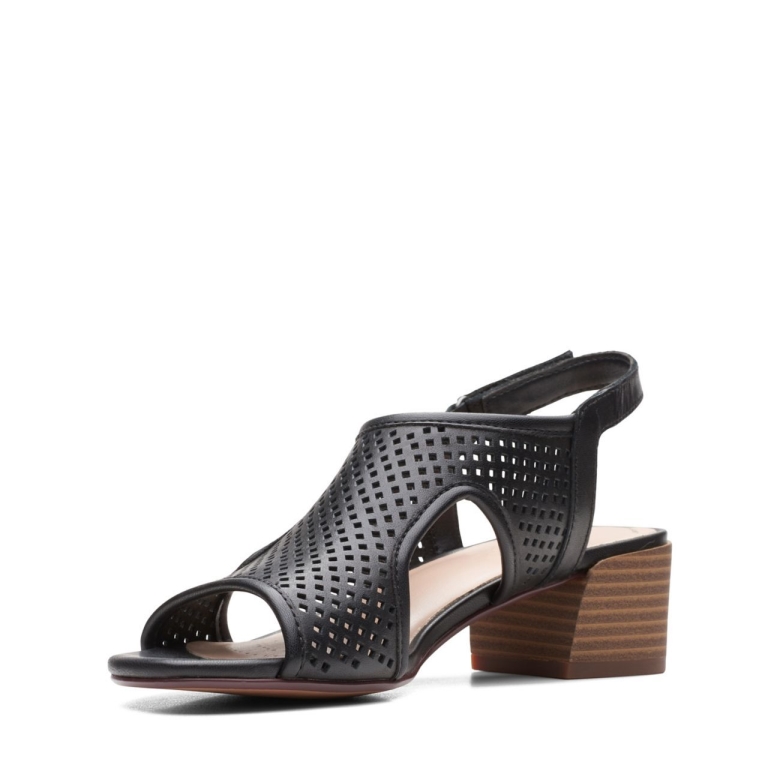 Schwarzes Leder Clarks Caroleigh Star