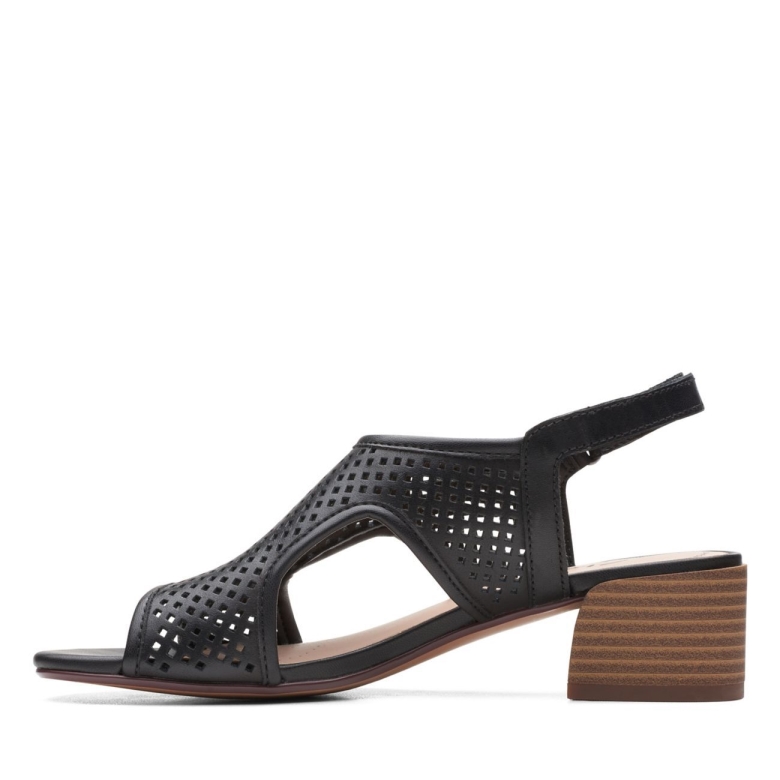 Schwarzes Leder Clarks Caroleigh Star