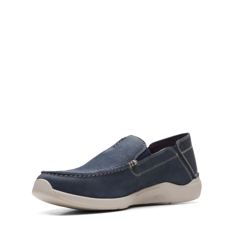 Navy Nubuk Clarks Overstep