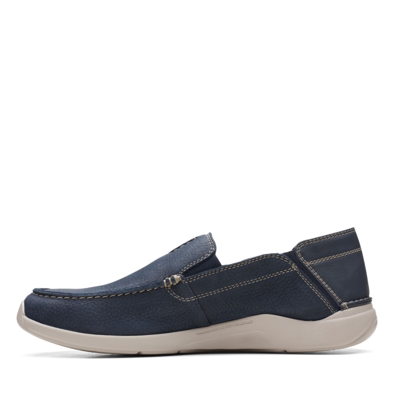 Navy Nubuk Clarks Overstep