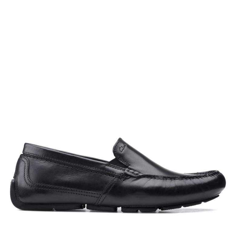 Schwarzer Lederschütze Plain Clarks