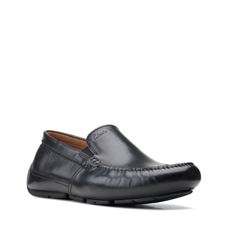 Schwarzer Lederschütze Plain Clarks