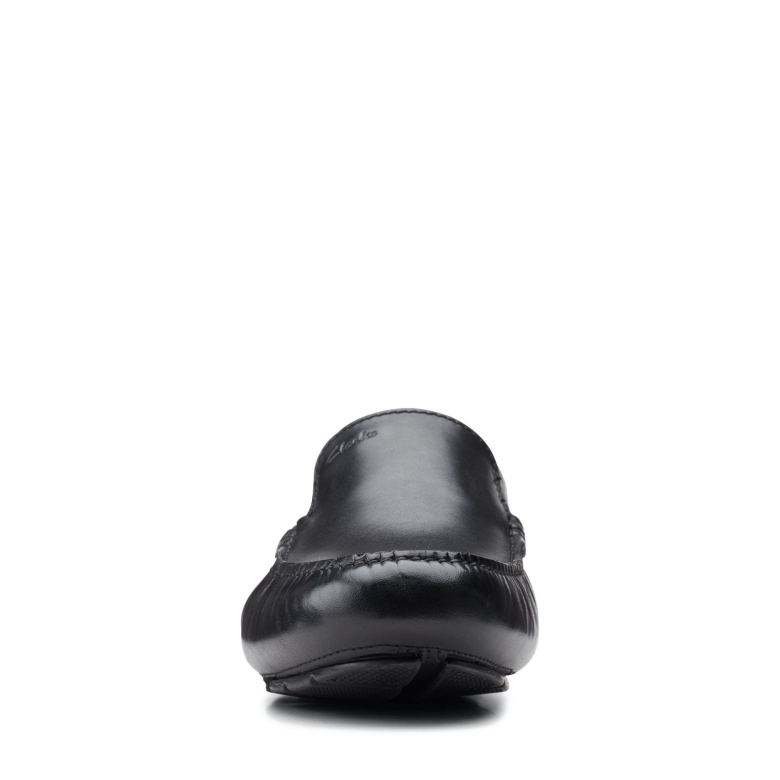 Schwarzer Lederschütze Plain Clarks