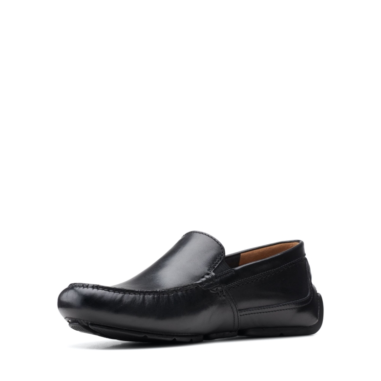 Schwarzer Lederschütze Plain Clarks