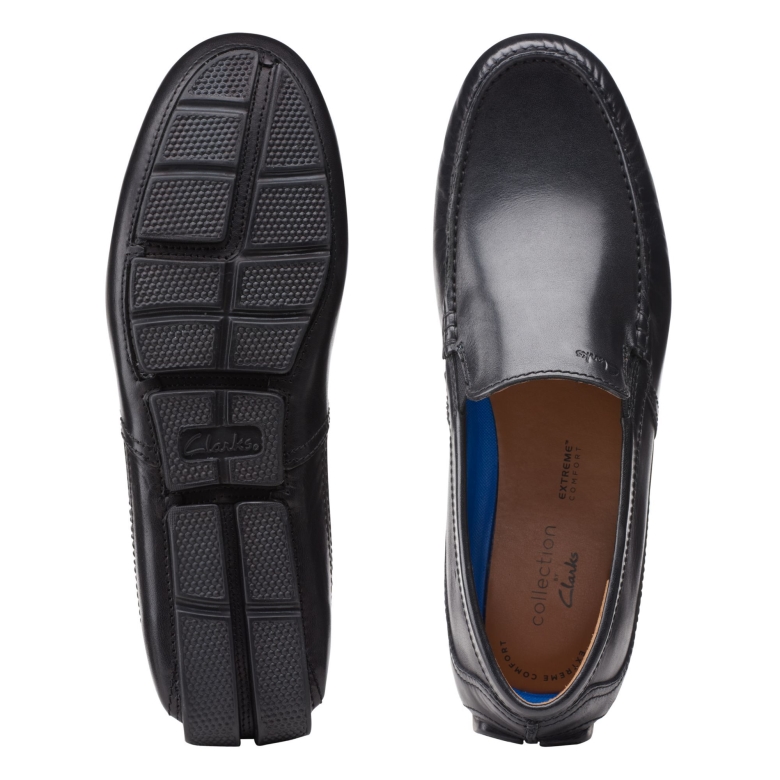 Schwarzer Lederschütze Plain Clarks