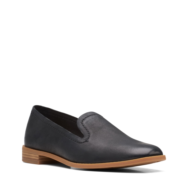 Schwarzes Leder Clarks Pure Hall