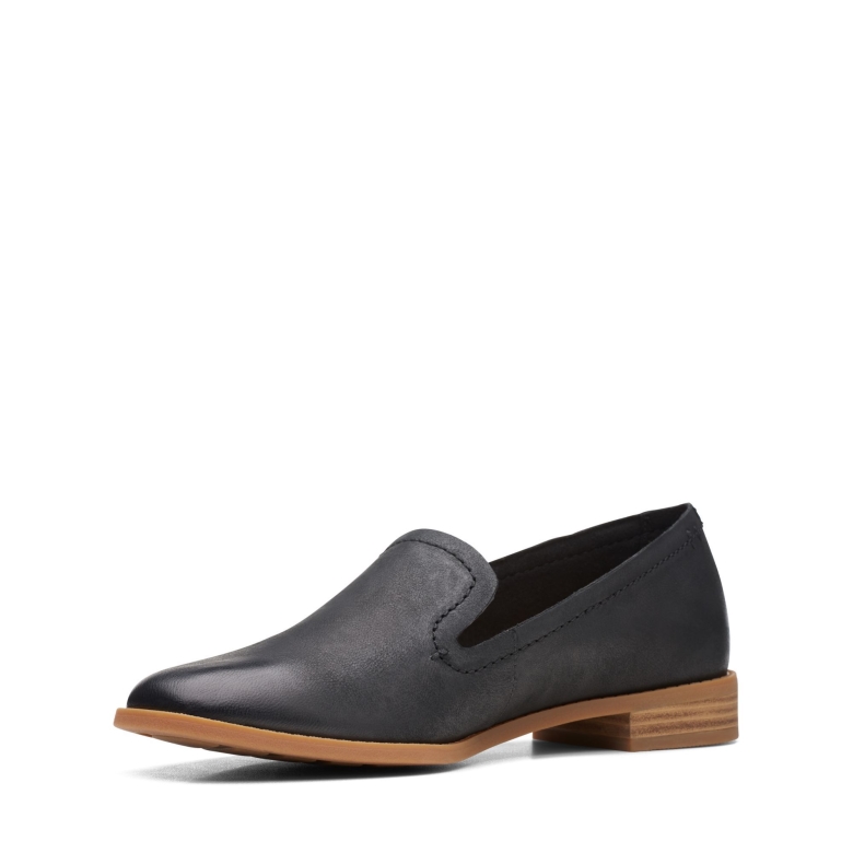 Schwarzes Leder Clarks Pure Hall