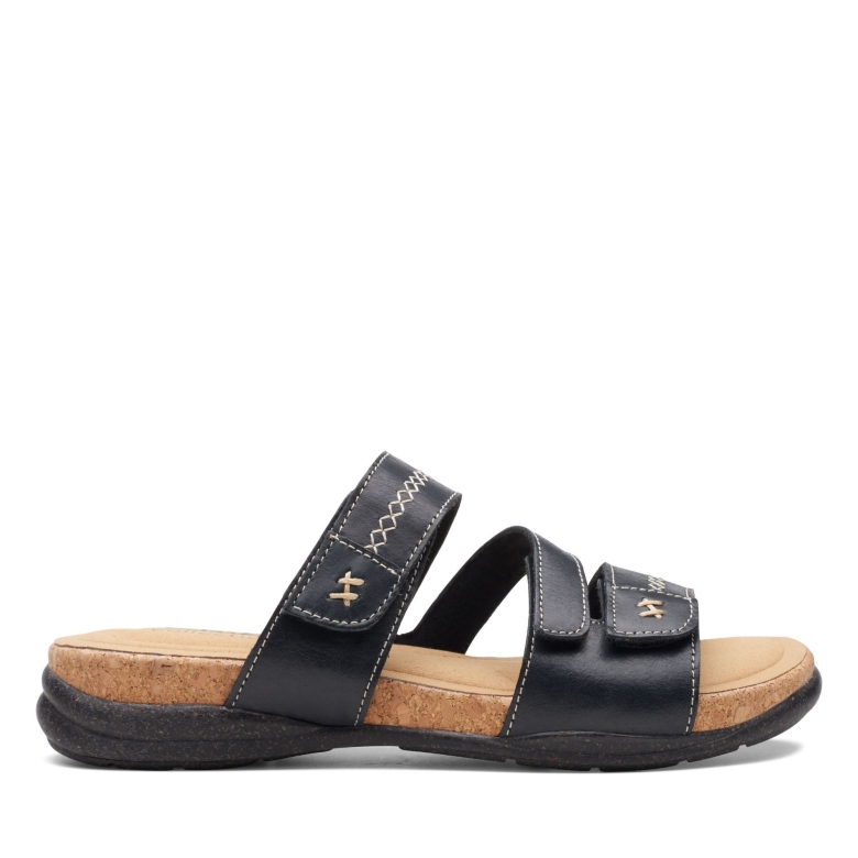 Clarks Schwarzes Leder Roseville Bay
