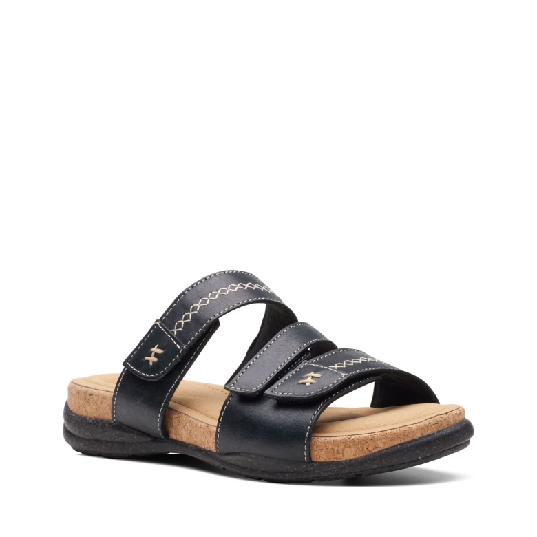 Clarks Schwarzes Leder Roseville Bay