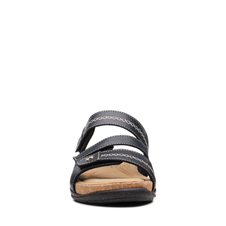 Clarks Schwarzes Leder Roseville Bay