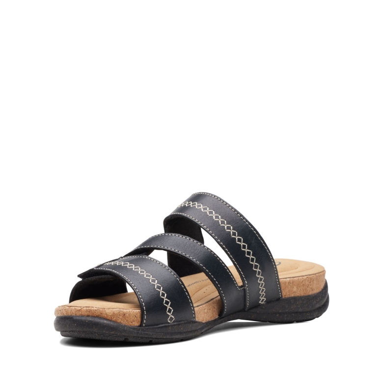 Clarks Schwarzes Leder Roseville Bay