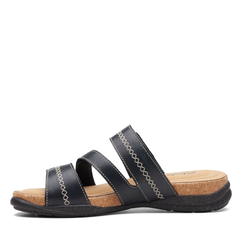 Clarks Schwarzes Leder Roseville Bay