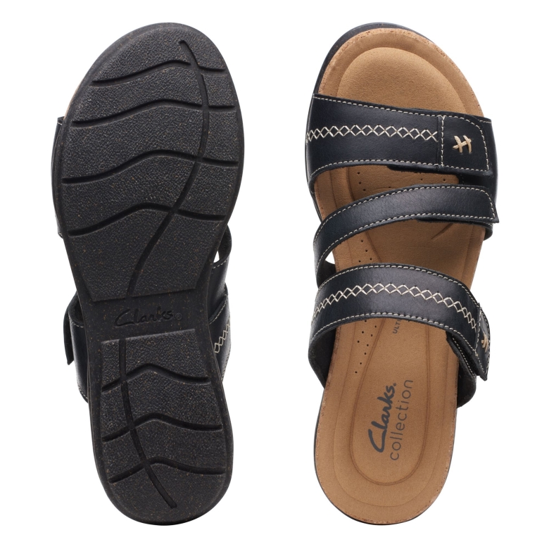 Clarks Schwarzes Leder Roseville Bay
