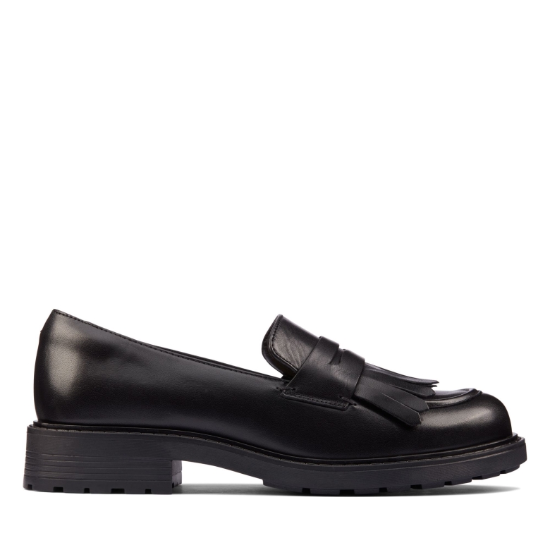 Schwarz Hishine Leder Orinoco 2 Loafer Clarks