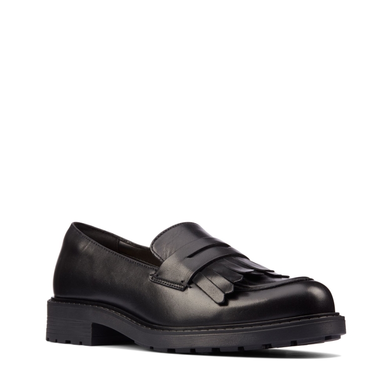 Schwarz Hishine Leder Orinoco 2 Loafer Clarks