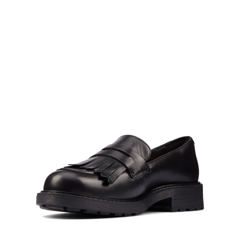 Schwarz Hishine Leder Orinoco 2 Loafer Clarks