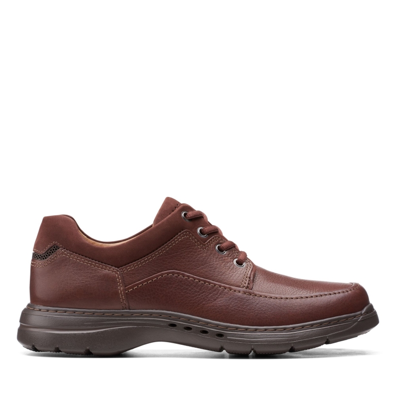 Clarks Un Brawley Spitze Mahagoni Leder
