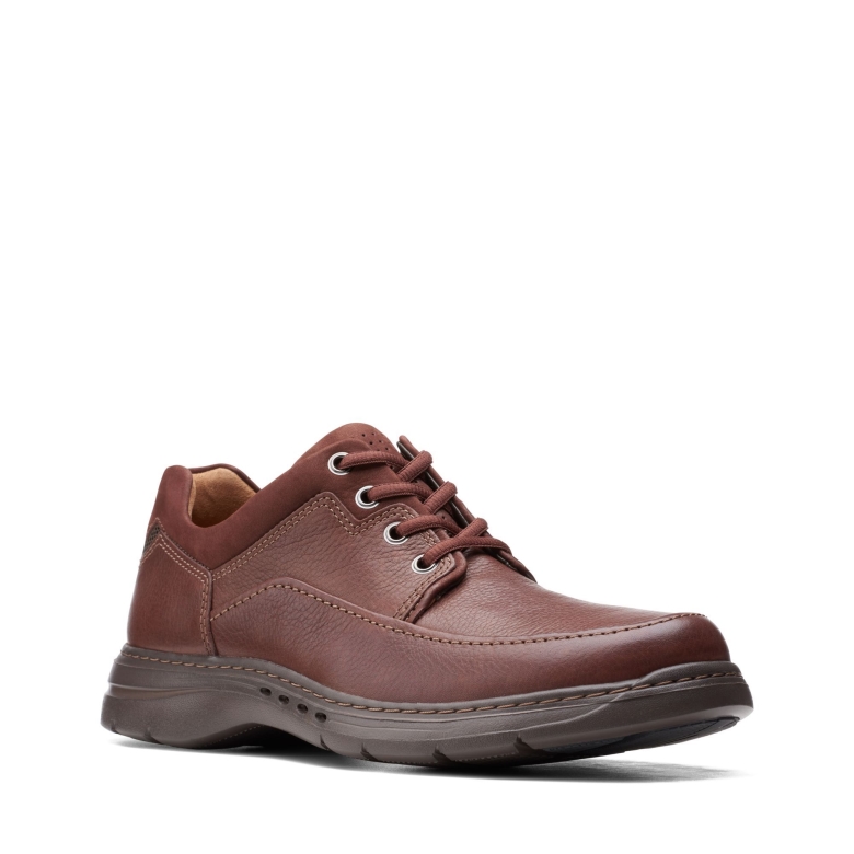 Clarks Un Brawley Spitze Mahagoni Leder