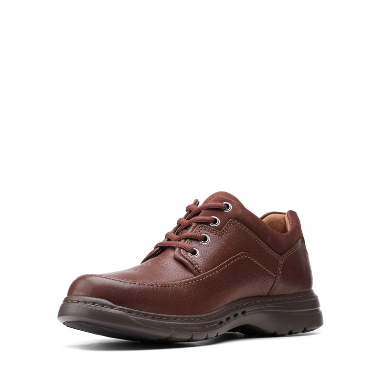 Clarks Un Brawley Spitze Mahagoni Leder