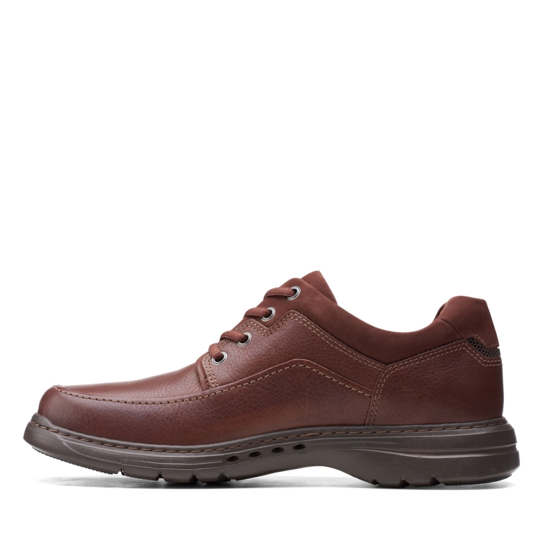 Clarks Un Brawley Spitze Mahagoni Leder