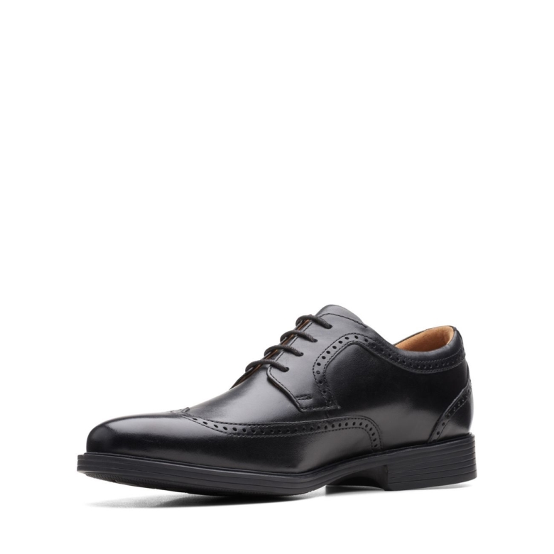 Whiddon Wing Clarks Schwarzes Leder
