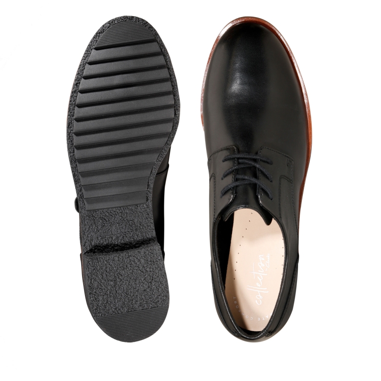 Schwarzes Leder Clarks Griff Lane