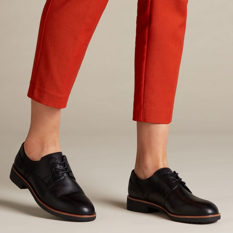 Schwarzes Leder Clarks Griff Lane
