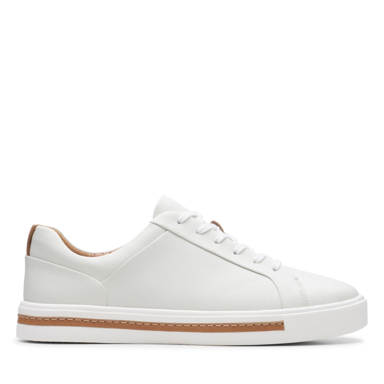 Weißes Leder Clarks Un Maui Spitze