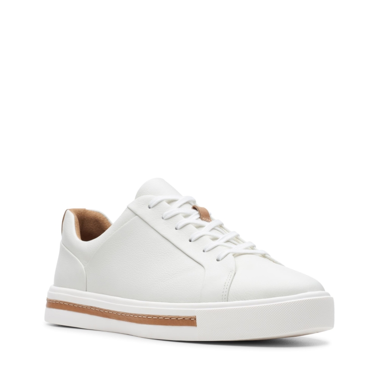 Weißes Leder Clarks Un Maui Spitze