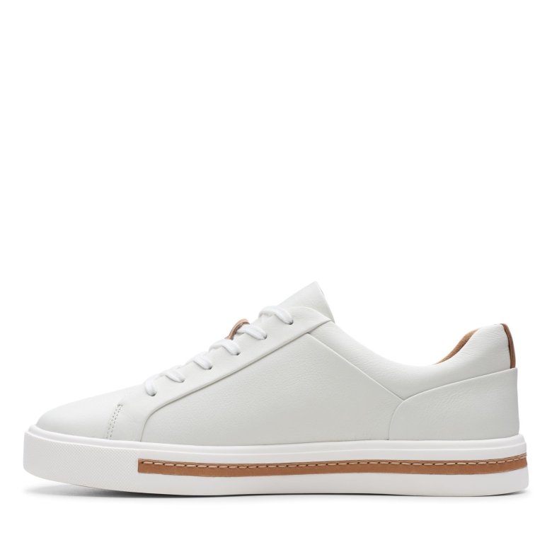 Weißes Leder Clarks Un Maui Spitze