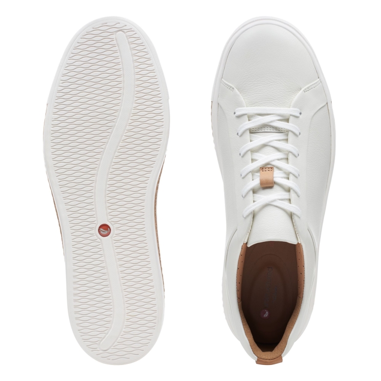 Weißes Leder Clarks Un Maui Spitze