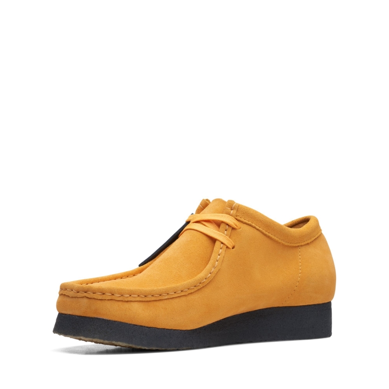 Gelbe/blaue Wallabee Clarks