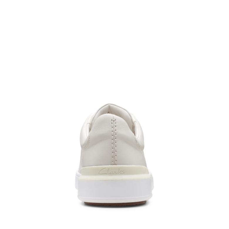 Weißes Leder Clarks Court Lite Spitze