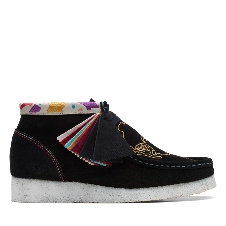 Clarks Wallabee Stiefel Schwarz