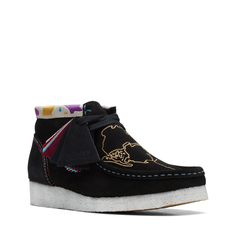 Clarks Wallabee Stiefel Schwarz