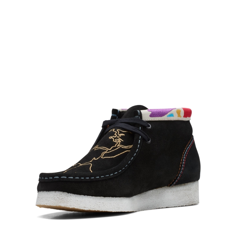 Clarks Wallabee Stiefel Schwarz