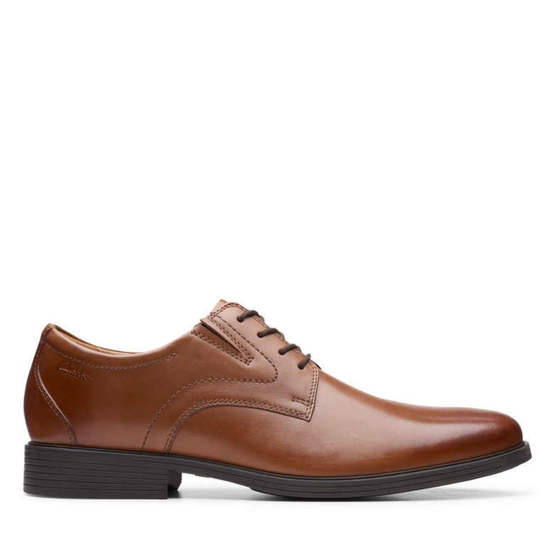 Whiddon Plain Dark Tan Leder Clarks