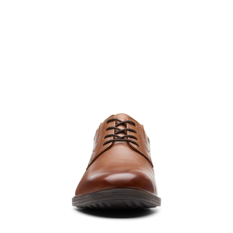 Whiddon Plain Dark Tan Leder Clarks