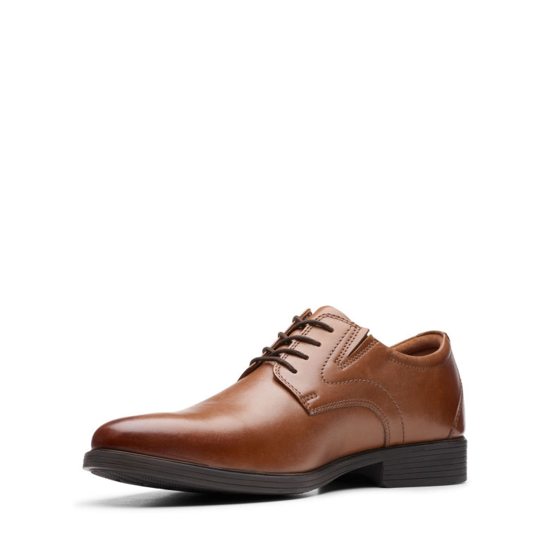 Whiddon Plain Dark Tan Leder Clarks