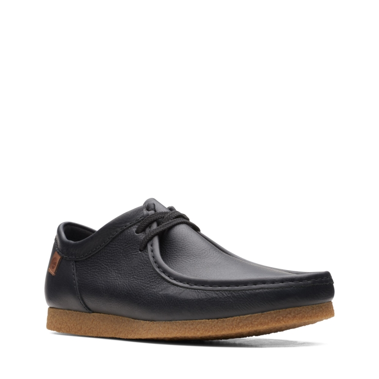 Clarks Shacre Ii Laufen Schwarzes Leder