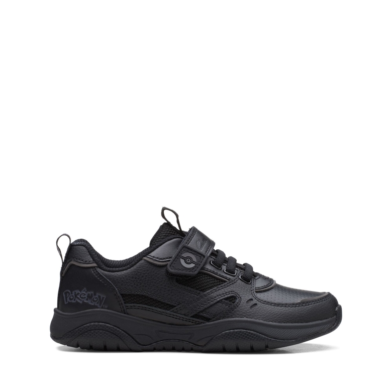 Schwarzes Leder Clarks Grip Trade K