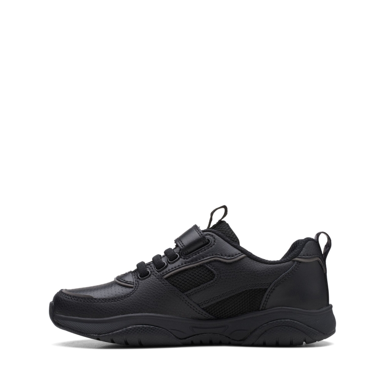 Schwarzes Leder Clarks Grip Trade K