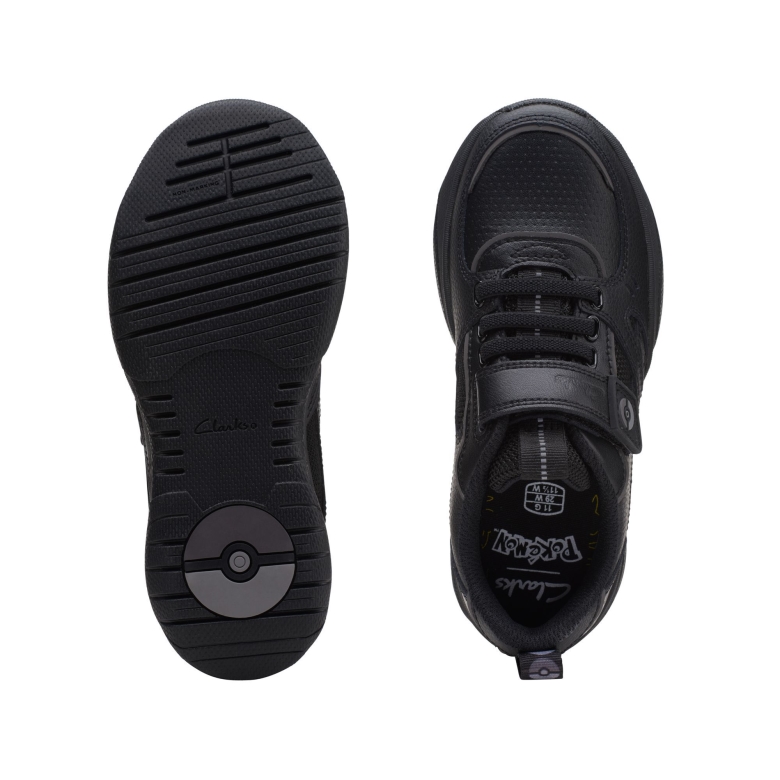 Schwarzes Leder Clarks Grip Trade K