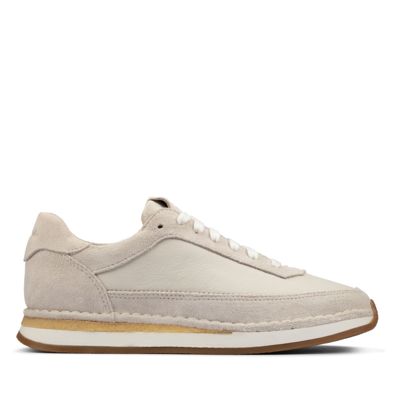 Clarks Craft Run Lace Kombi Aus Weißem Wildleder