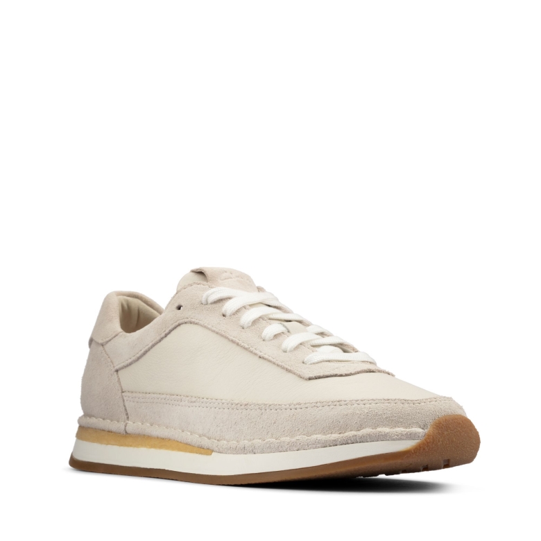 Clarks Craft Run Lace Kombi Aus Weißem Wildleder