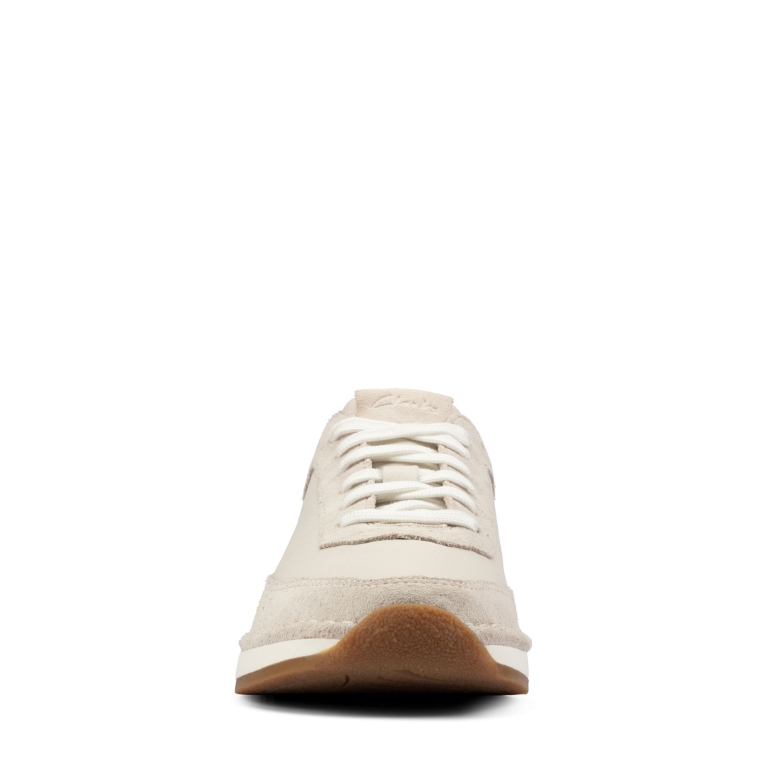 Clarks Craft Run Lace Kombi Aus Weißem Wildleder