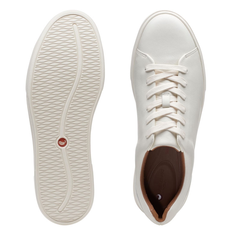 Weißes Leder Un Costa Spitze Clarks